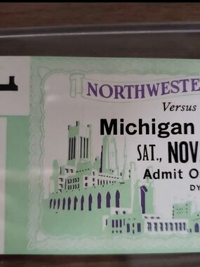 Vintage Northwestern vs Michigan Ticket